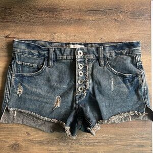Free people distressed button fly denim short size 24